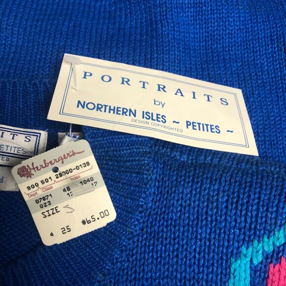 Northern Isles Portraits Cardigan Womens Petite Small Embroidered Sweater NEW - Picture 7 of 8